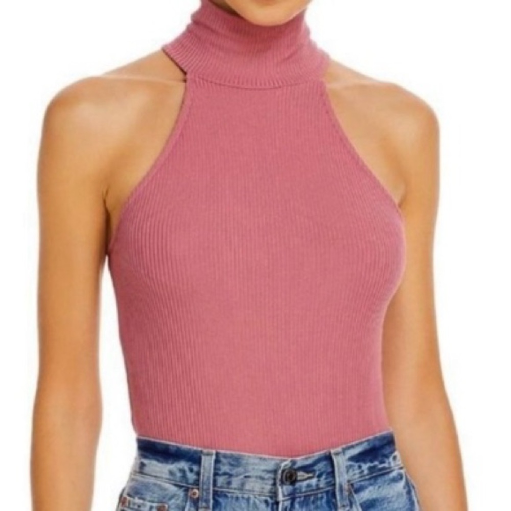 Charlotte Russe Ribbed Mock Neck/Turtleneck Bodysuit